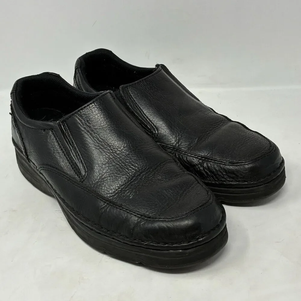 G. H. Bass Samuel Shoes Mens Black Leather Slip On Slide On Loafers 9 M Casual